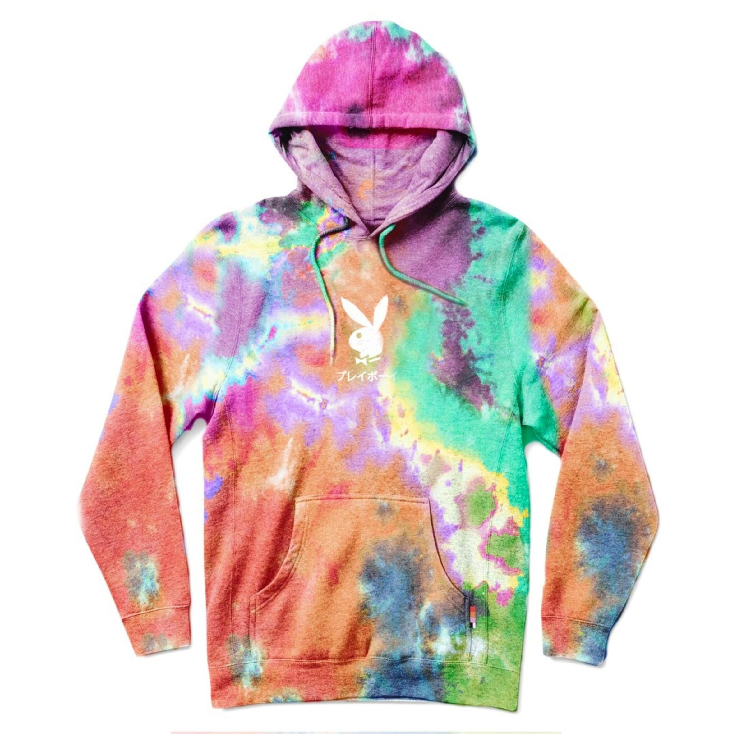 Blue tie hotsell dye playboy hoodie